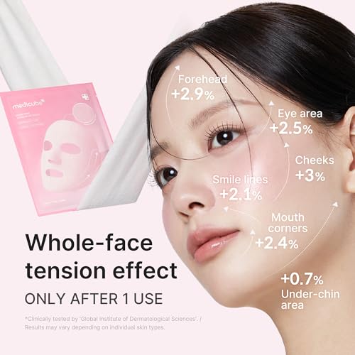 Medicube PDRN Pink Tension Up Sheet Mask 3-Step Contouring Pack of 2