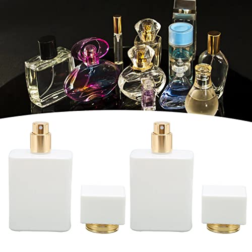 Perfume Atomizer Bottle Refillable Empty Glass Perfume Bottle, 2Pcs Empty Glass Perfume Bottle Large Capacity Golden Nozzle Glass Perfume Bottle Atomizer White 30Ml Refillable Empty Spray Perfume