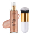 SAM SUGAR Shimmer Body Oil 3.38 Fl OZ Long Lasting Liquid Illuminator with Brush for Body Glow Illuminating Body Moisturizer 100ml Body & Face Highlighter for a Radiant Glow£¨04#£©