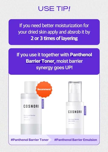 COSNORI Panthenol Barrier Emulsion – Moisturizing Skin Barrier Care, 5.07 fl oz