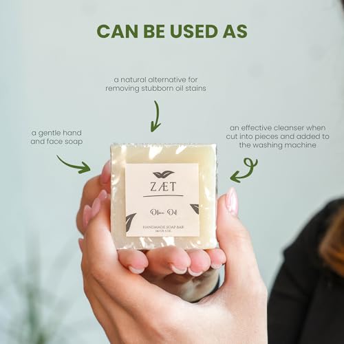 ZÆT Olive Oil Soap Bar 5 oz Pack of 4 – Natural Handmade Face & Body Soap