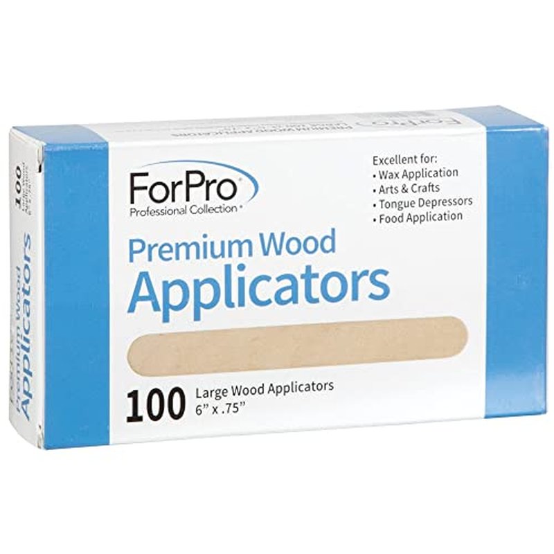 ForPro Professional Collection Premium Wood Applicators, Non-Sterile, Hair Removal Waxing Sticks, Large, 6¡± L x .75¡± W, 100-Count (Pack of 6)