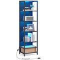 VASAGLE 6-Tier LED Bookshelf with Dimmable Lights, 11.9"D x 15.7"W x 70.3"H