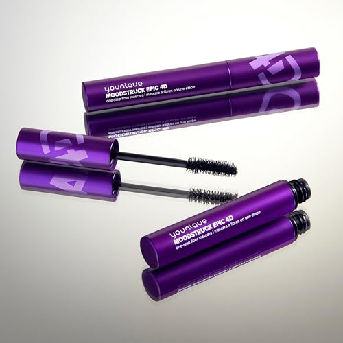 Younique MOODSTRUCK EPIC 4D Fiber Mascara | Volumizing, Lengthening & Lifting Mascara | Waterproof, Smudge-Proof, Long-Lasting | Bold, Defined, Flake-Free Lashes | 7 ml