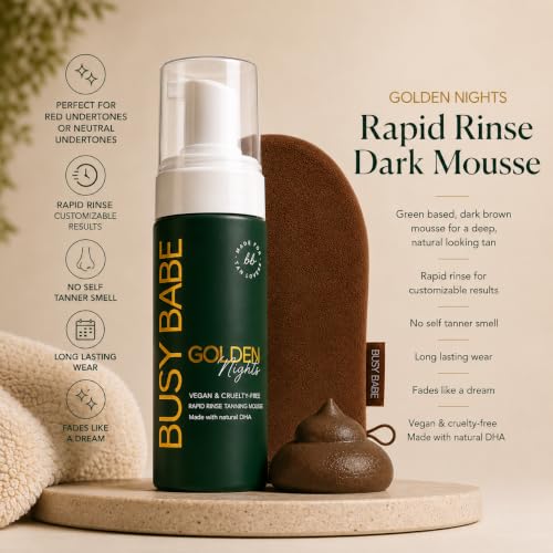 Self Tanning Mousse - Rapid Rinse, Natural Golden Bronze, Streak-Free, Vegan