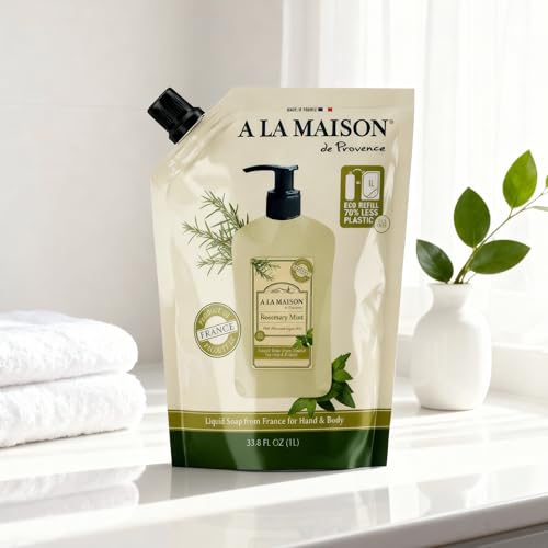 Rosemary Mint Hand Soap Refill Pouch - Plant-Based, Vegan, 33.8 oz
