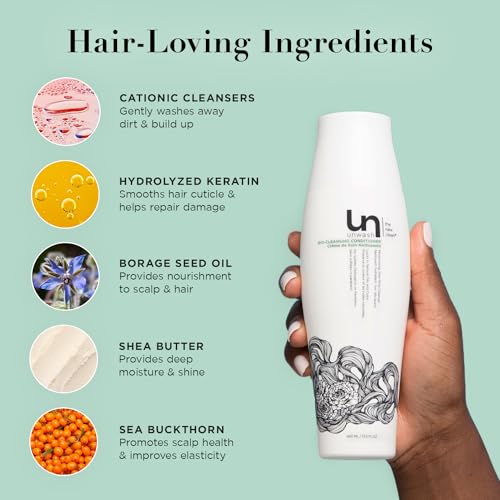Unwash Bio-Cleansing Conditioner - Gentle Hydrating Co-Wash for Curly & Dry Hair 13.5 Fl Oz Fresh