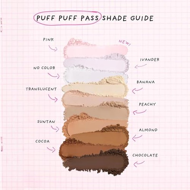 KimChiChic Beauty Mini Me Puff Puff Pass Set and Bake Setting Powder for Makeup, Soft Natural Face Makeup for Uneven Skin Tone, 0.17oz, 02 Banana