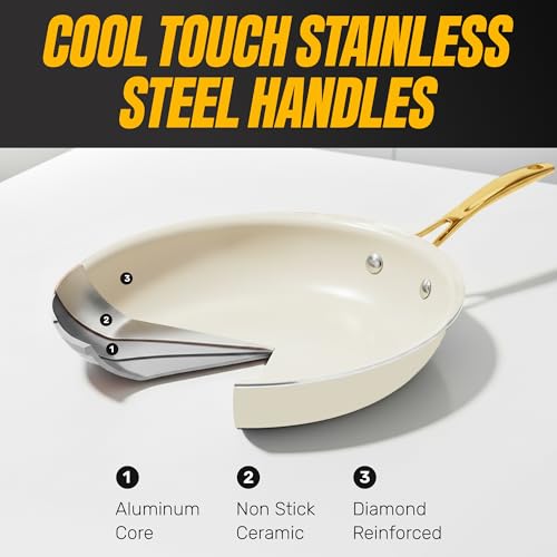 Gray 15-Piece Ceramic Cookware Set - Nonstick Diamond & Titanium Coated