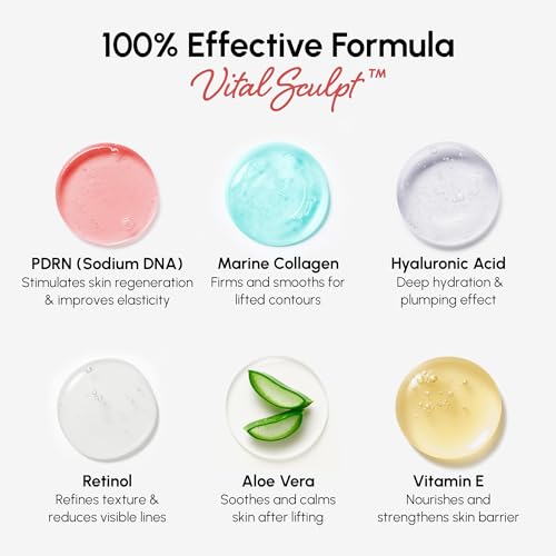 MAREE V Line Lifting Face Mask with Salmon DNA - 10 Pack, Collagen & Retinol