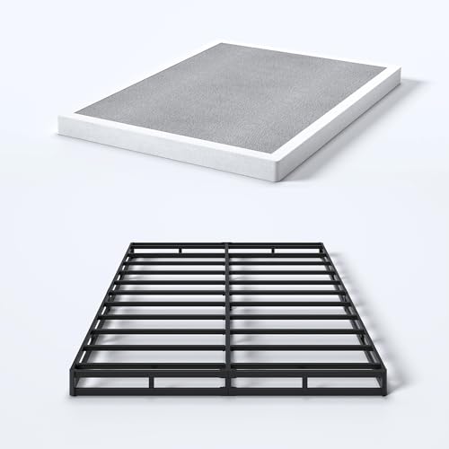 Low Profile 4 Inch Queen Box Spring - Sturdy Metal Foundation, Noise-Free, Easy Assembly