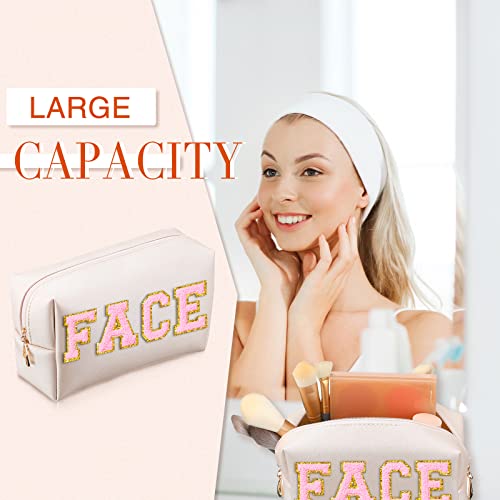 Makeup Bags Bulk 9 Pcs Toiletry Organizer Waterproof Ivory White