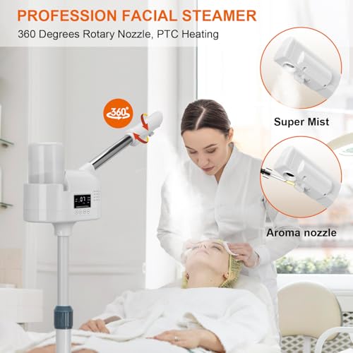White Professional Facial Steamer with PTC Heating - Salon Spa Skin Care Equipment