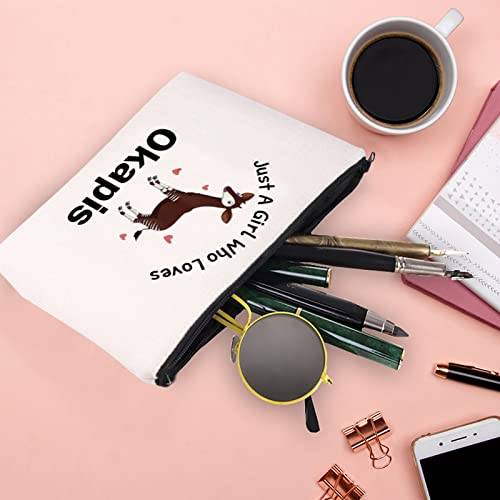 XYANFA Okapis Makeup Bag Cute Okapi Lover Gift Forest Griaffe Zebra Giraffe Gift Just A Girl Who Loves Okapis (A Girl Loves Okapis)