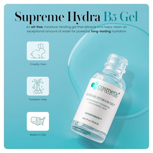 Supreme Hydra B5 Gel for Face, Deeply Moisturizing Vitamin B5 & Hyaluronic Acid Gel, Oil-Free Hydrating Moisturizer for Smooth, Plump Skin ? 2 fl oz