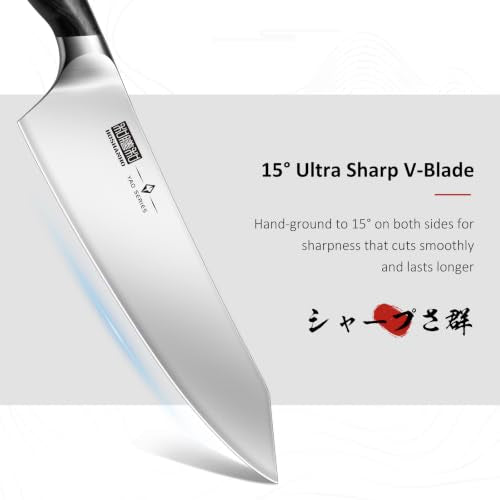 HOSHANHO 3-Piece Japanese Chef Knife Set with 3.75" Fruit Knife, High Carbon Steel