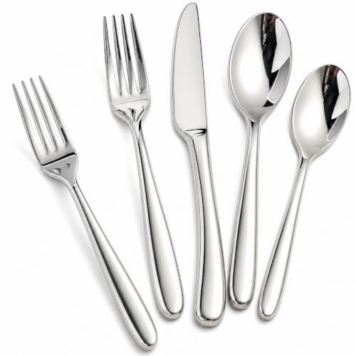 Nice Kitchen 60-Piece Heavy Duty Stainless Steel Silverware Set for 12 with Ergonomic Handles