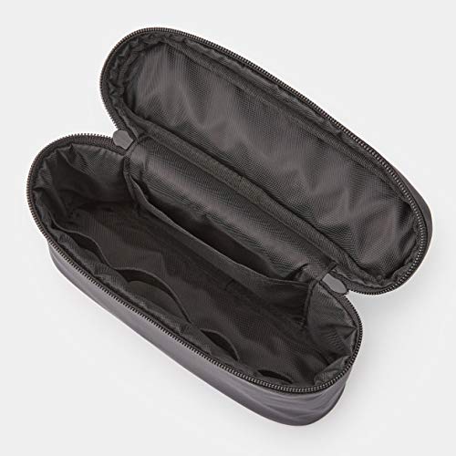 MUJI Nylon Pouch with Handle - Thin Travel Wallet, Black, 4.9 x 8.1 inches