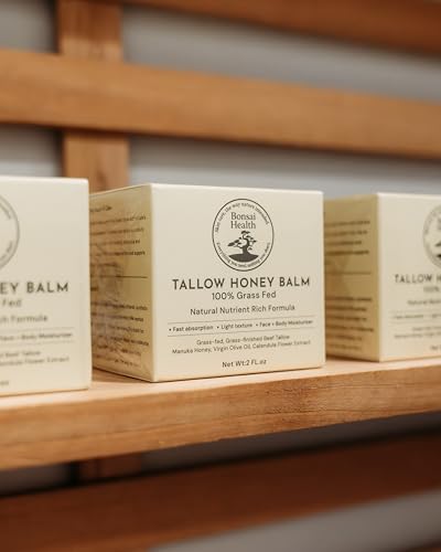 Natural Grass-Fed Tallow Balm with Manuka Honey & Calendula for Dry Skin - 2oz