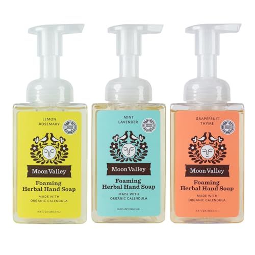 Herbal Foaming Hand Soap 3-Pack - Mint Lavender Lemon Rosemary Grapefruit Thyme