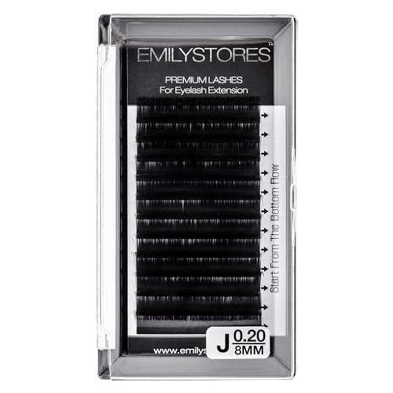 Lash Extensions 0.20mm Thickness J Curl 8mm Length Individual Volume Natural Looking Eyelashes For Eyelash Extensions(0.20,J,8mm)