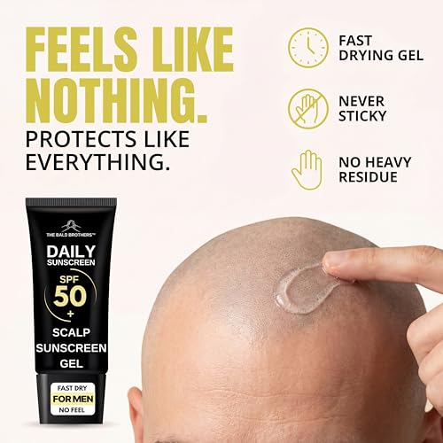 SPF50 Sunscreen Gel for Face & Scalp - Fast Dry, Matte Finish, Hydrating