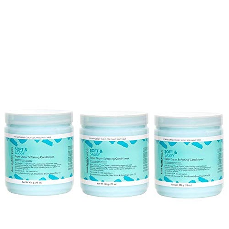 Aunt Jackie's Girls Soft and Sassy Super Duper Softening Conditioner, 15 oz (Pack of 3)