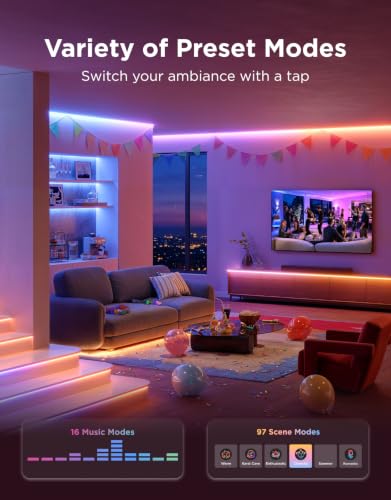 Govee COB LED Strip Lights 2 RGBIC 9.8ft Bright Color & Dimmable