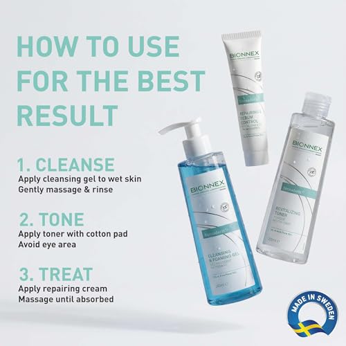 Acne Treatment Kit with Foaming Cleanser, Toner & Sebum Control Cream - 2 Month Supply