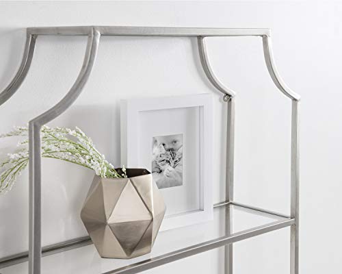 Kate and Laurel Ciel Silver Geometric Wall Shelf 18x24 - Modern Decor