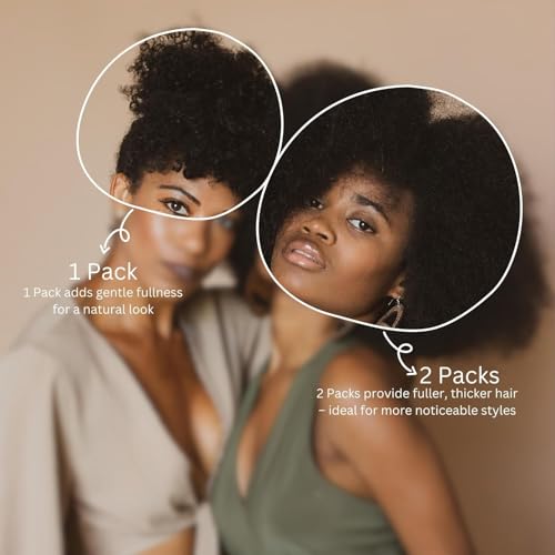 SIYUSI Kinky Curly Clip-In Hair Extensions 12 Inch - Natural Black, 3.52oz, 7Pcs, Waterdrop Clips