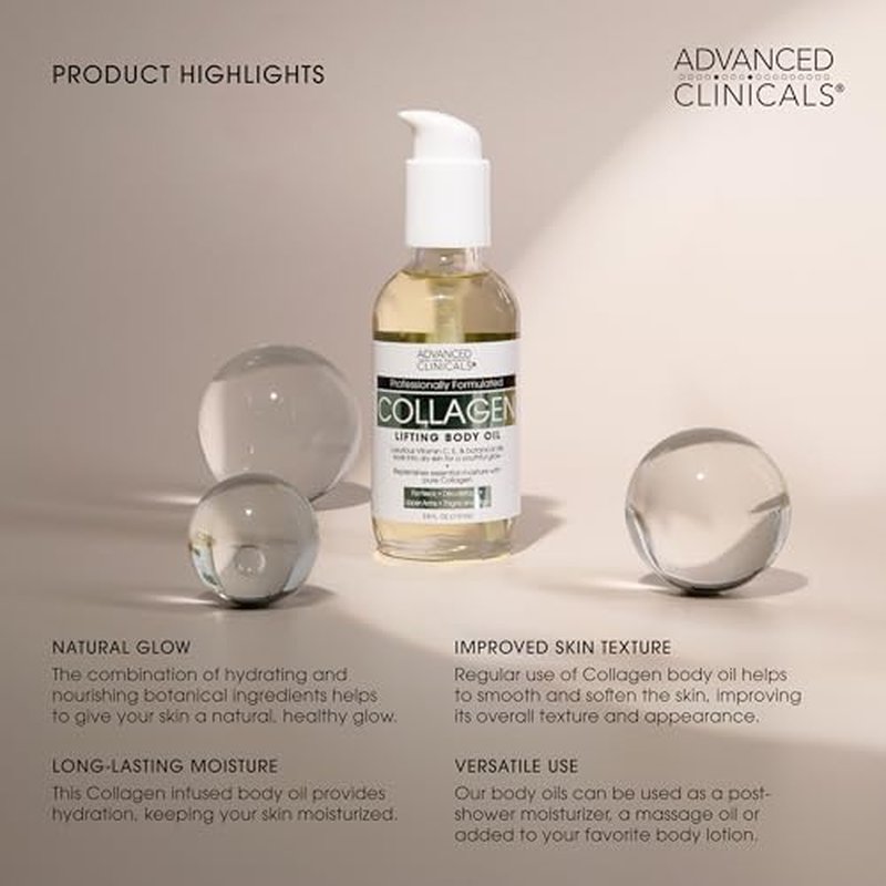 Advanced Clinicals Manuka Honey Hydrating Cream + Collagen Lifting Body Oil Set