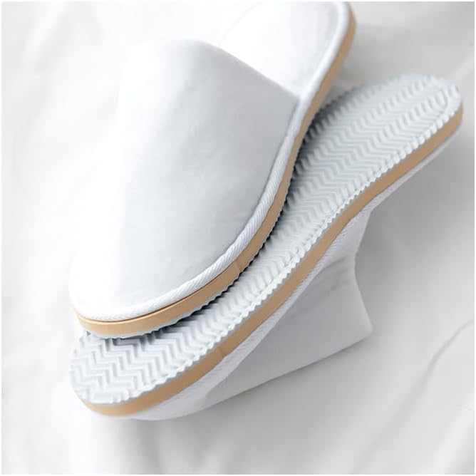 Non-Slip Disposable Slippers - 2-6 Pairs, Washable Velvet Closed Toe for Guests, Hotel & Spa