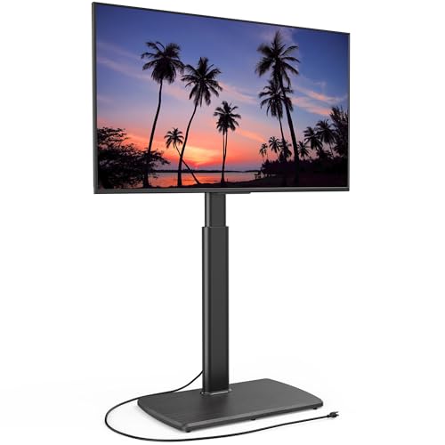 Tall TV Floor Stand with Power Outlet for 32-75 Inch TVs - Black, With Outlet