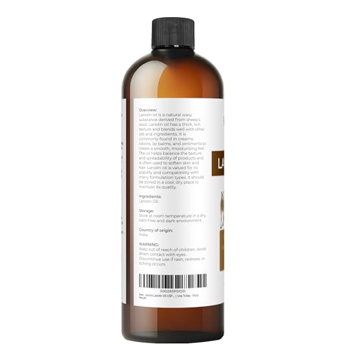 Velona Lanolin Oil - 16 Fl Oz Cold Pressed Pure Skin & Hair Moisturizer