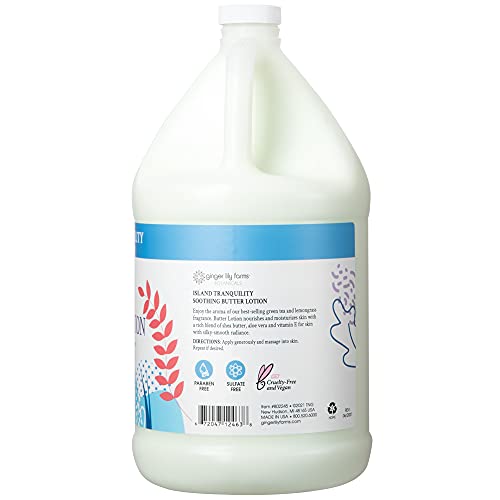 Ginger Lily Farms Botanicals Body Wash + Butter Lotion Bundle, Island Tranquility, 1 Gallon Each