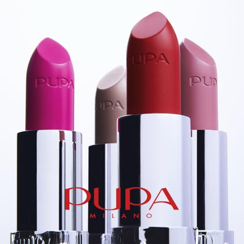 PUPA Milano Vamp! Extreme Colour Lipstick With Plumping Treatment - For Fuller, Defined Lips - Adds Incredible, Deep Color To Lips - Soft Texture Adheres Perfectly - 303 Iconic Red - 0.123 Oz