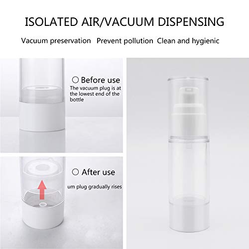 TRENDBOX 120ml / 4oz Airless Vaccum Pump Travel Bottles for Lotions, Cream - 4 Pack