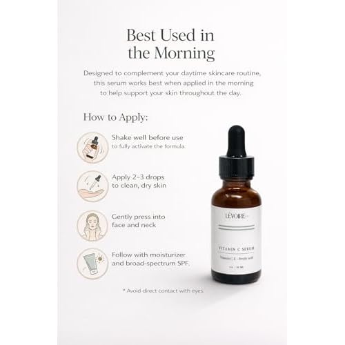 Vitamin C Radiance Serum | Vitamin E + Ferulic Acid | Brightens, Hydrates & Protects Skin | Vegan & Cruelty-Free | 1oz