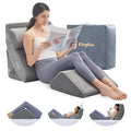 Grey 4-Piece Orthopedic Bed Wedge Pillow Set for Sleeping, Post Surgery Support