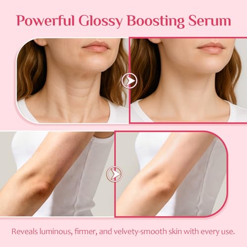 Be Glossy Pink Peptide Body Serum with Oil Beads, Lightweight Smoothing Body Serum for Dry & Dull Skin | Glassy Glow Finish with LIFTONIN¢ç, Hyaluronic Acid & Botanicals, 3.38 fl. oz.