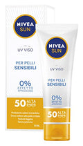 Nivea Sun Face Moisturizer for Sensitive Skin, Fragrance-Free, SPF 50, Travel Size 50ml