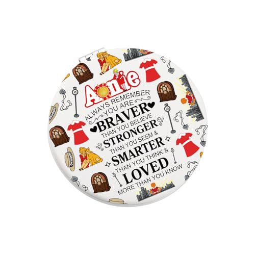WSNANG The Musical Inspired Gift Musical Orphan Theater Travel Compact Pocket Makeup Mirror Musical Theatre Fans Gift (Anni Mirror-T)
