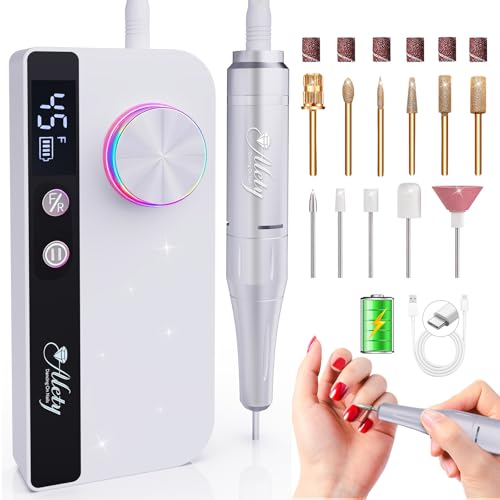 Professional Nail Drill Machine 45000RPM Electric Nail File Kit for Acrylic Gel Nails - White