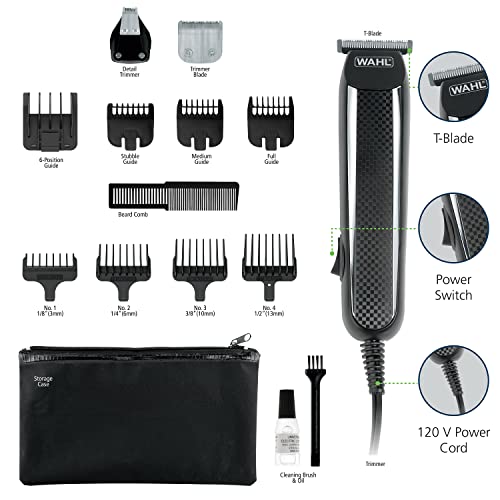 Wahl PowerPro Corded Men's Grooming Trimmer Kit Black 20-Piece Set