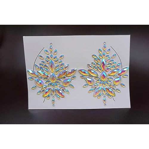 TOPZ glow in the dark body gems halloween rave face jewels festival rave face gems sticker temporary tattoo body jewels sticker for halloween make up party