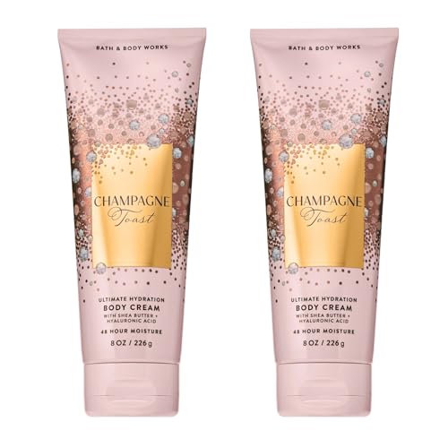Bath & Body Works Champagne Toast Body Cream 8 fl oz - Pack of 2, Moisturizing & Nourishing