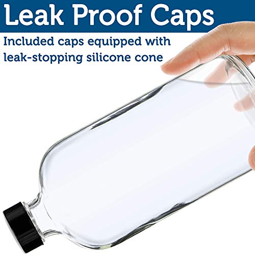 16 oz Refillable Glass Spray Bottles for Plants & Cleaning - Clear & Durable