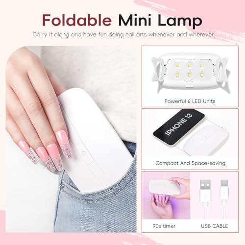 PEACECOLOR Gel Nail Polish Kit with U V light and Drill - 39Pcs Gel Nail Kit 22 Colors All Season Gel Polish Set with Base Matte Glossy Glitter Top Coat Soak Off Manicure Set Women Teens Girl Gifts
