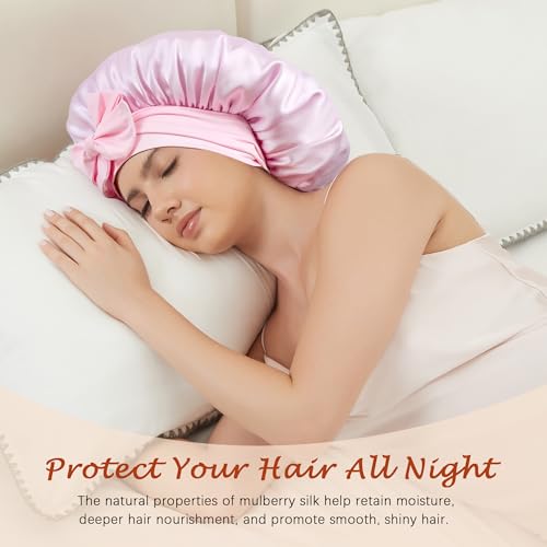 Mulberry Silk Sleep Bonnet Set D - Women’s Luxury Hair Protection